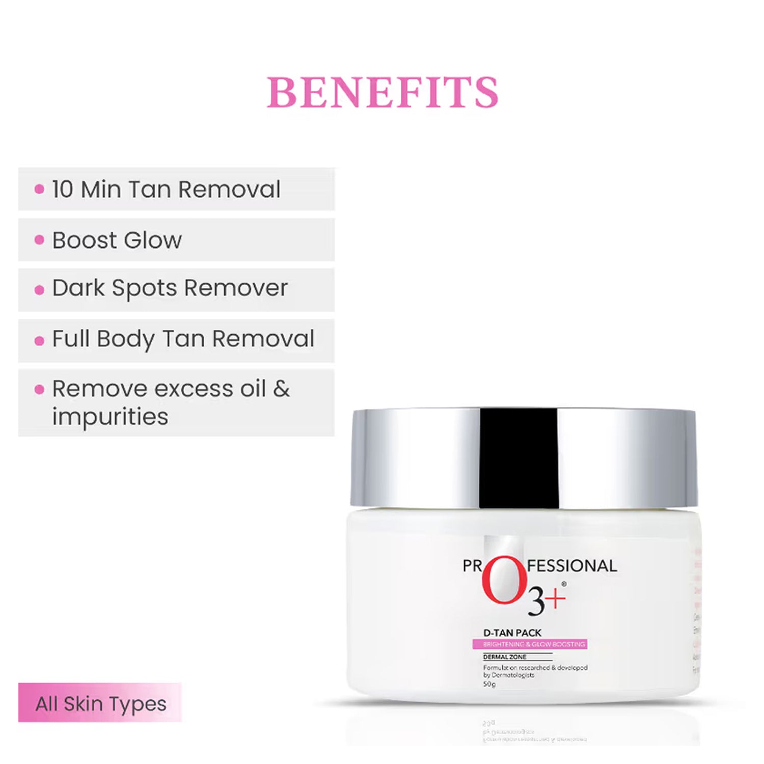 O3+ Brightening & Glow Boosting Dermal Zone D-Tan Pack (50G)