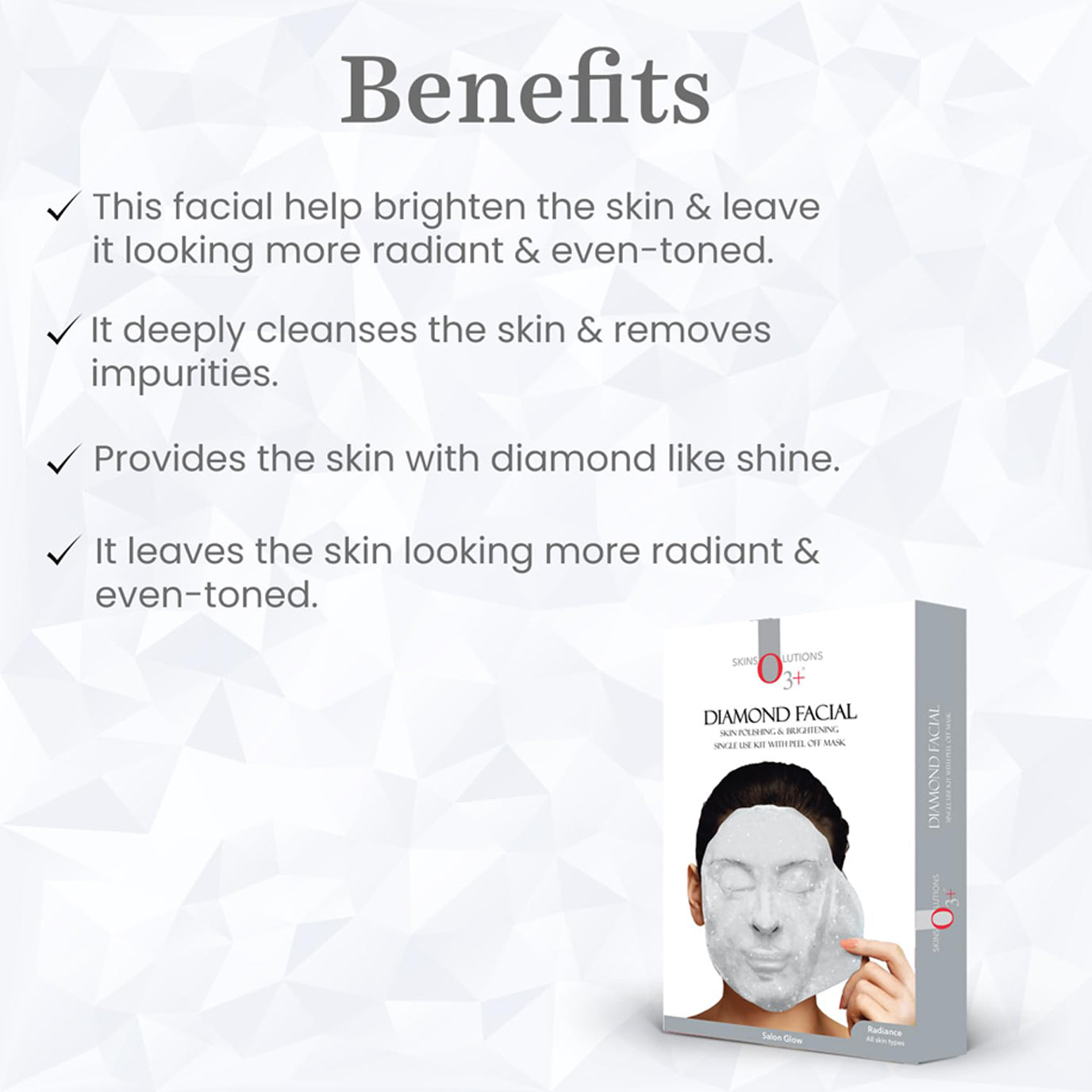 O3+ Diamond Facial Kit With Peel Off Mask