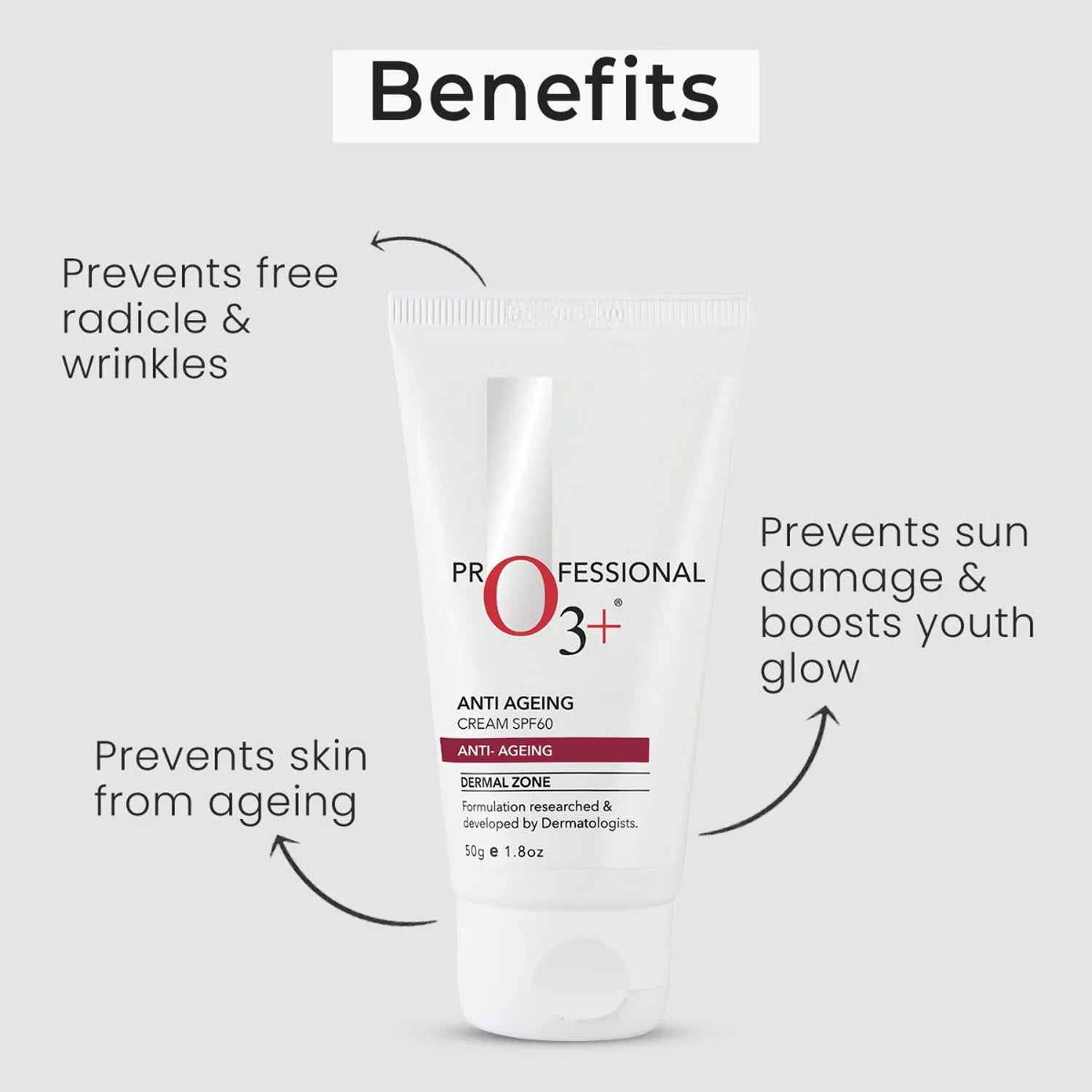 O3+ Anti-Ageing Cream Spf 60 Youth Glow Agelock 50G