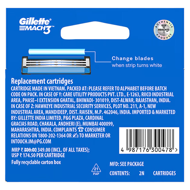 Gillette Mach 3 Turbo Comfort 2N Cartridges