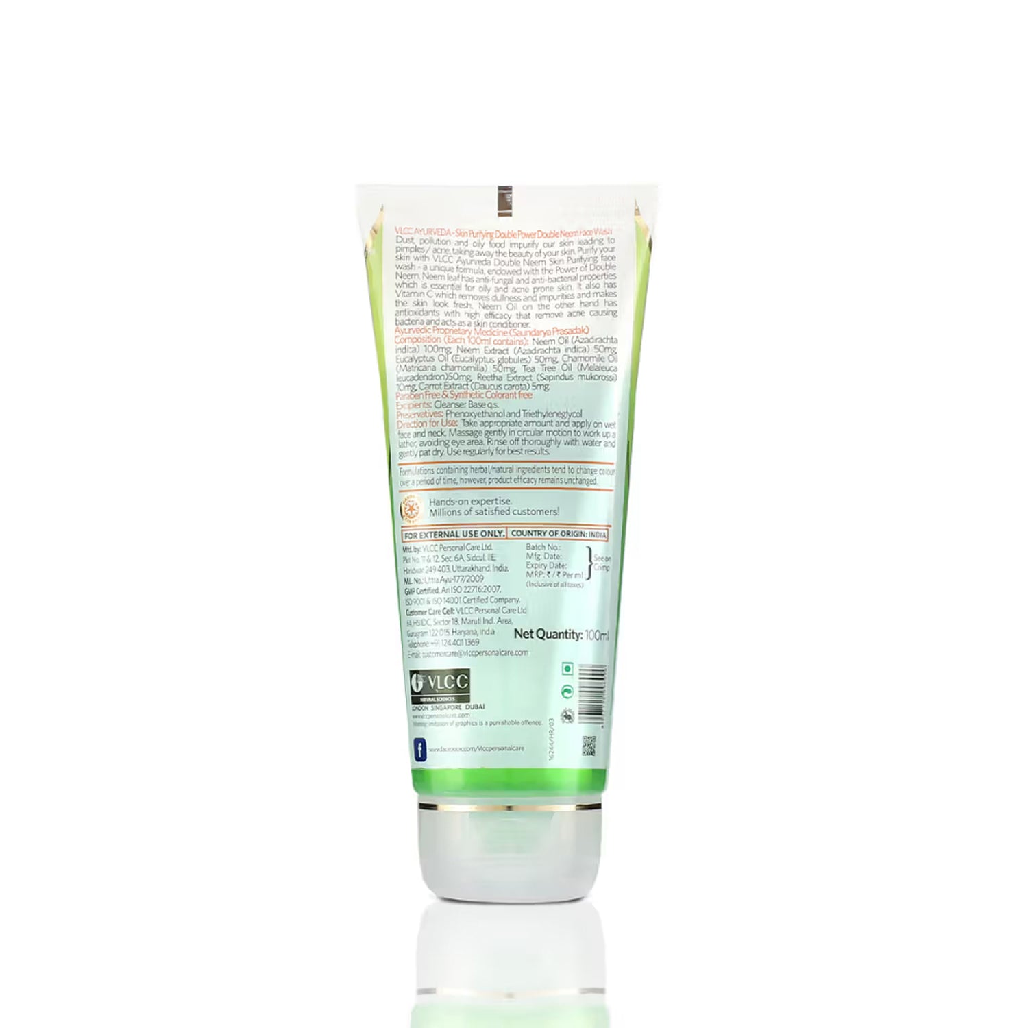 Ayurveda Skin Purifying Double Power Double Neem Face Wash - 100 Ml