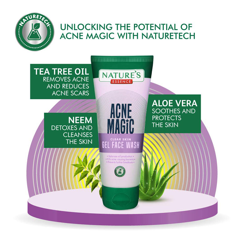 Natures Acne Magic Clear Skin Gel Face Wash 65Ml