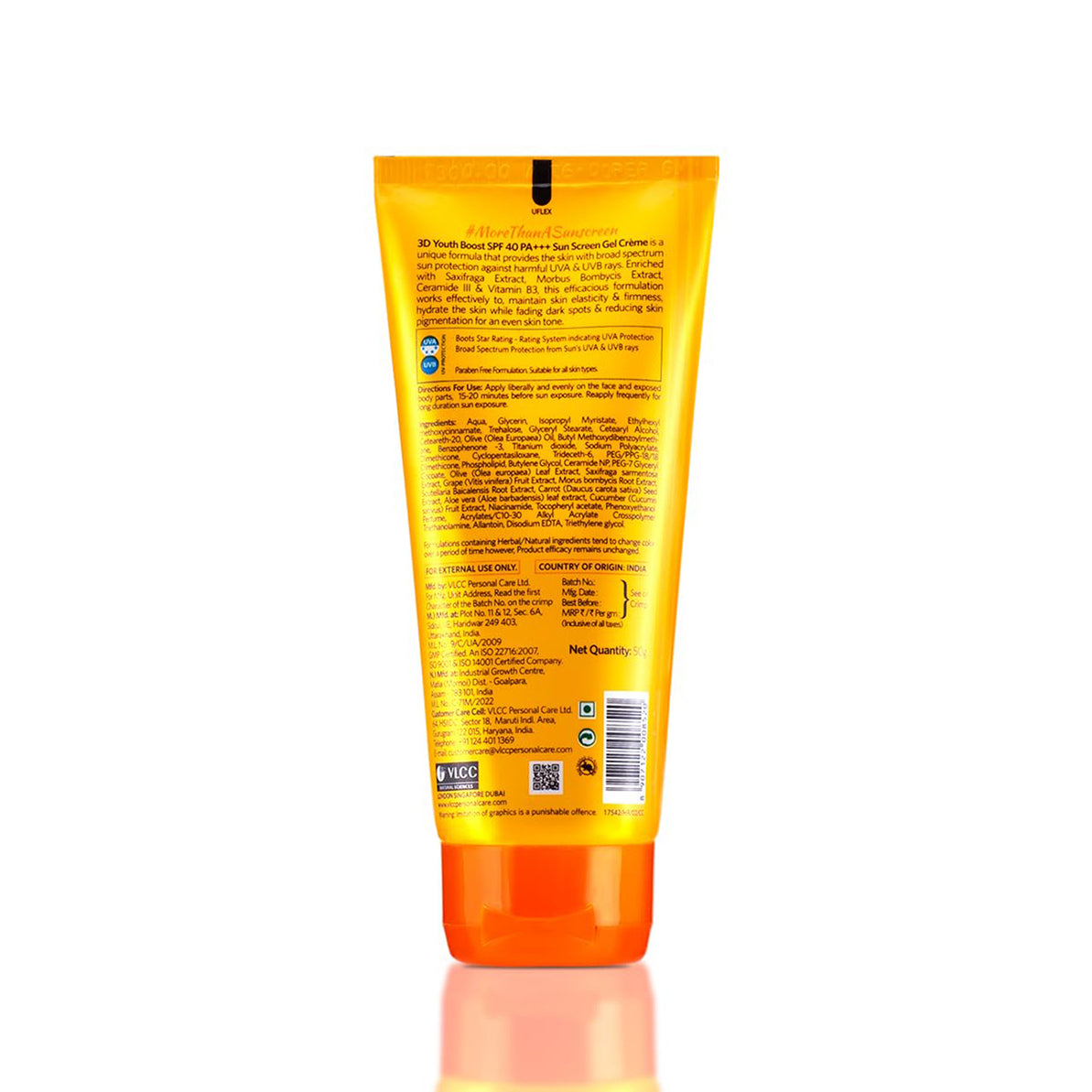 Vlcc 3D Youth Boost Spf 40 +++ Sunscreen Gel Cream