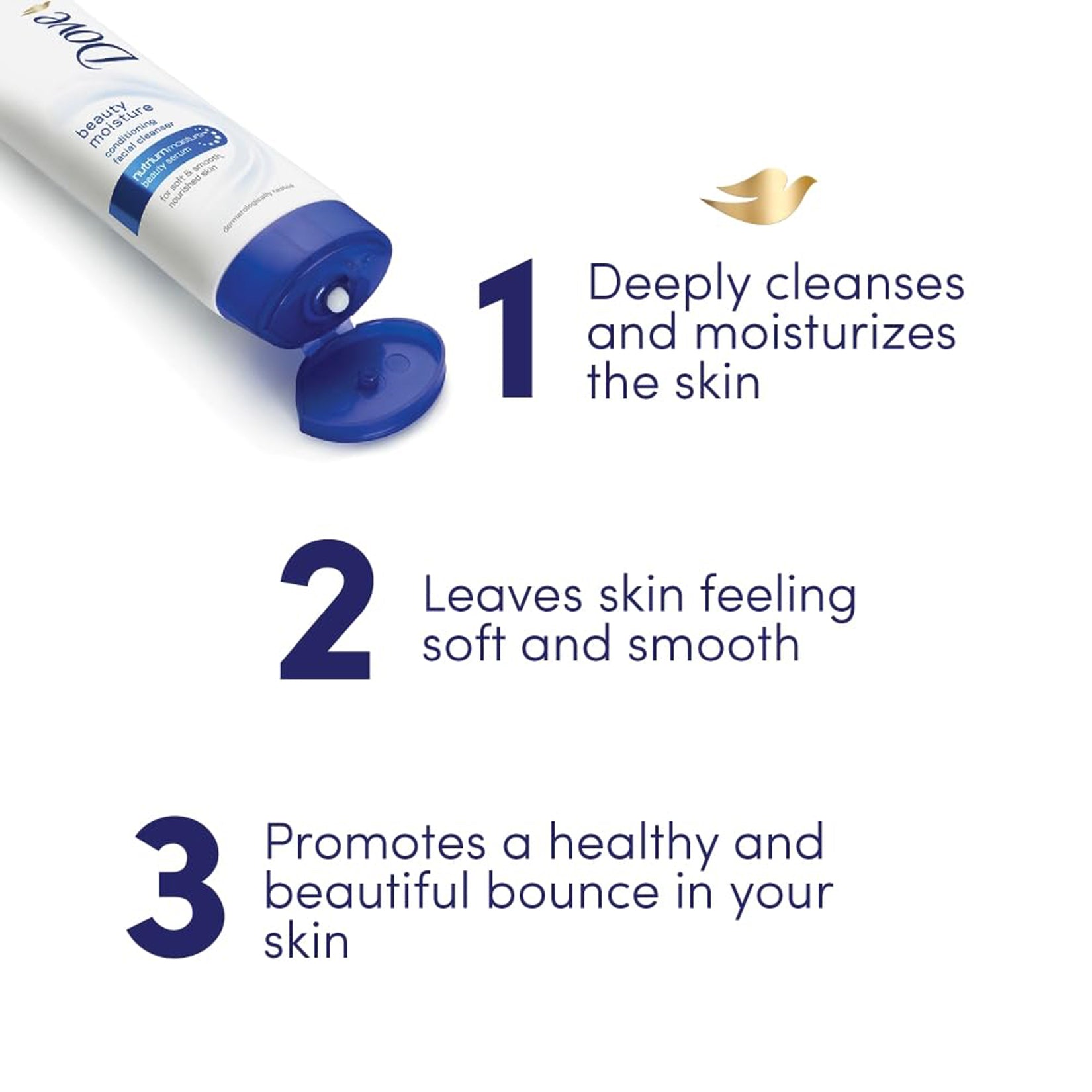 Dove Beauty Moisture Facial Cleanser Soft & Smooth Nourished Skin(50G)