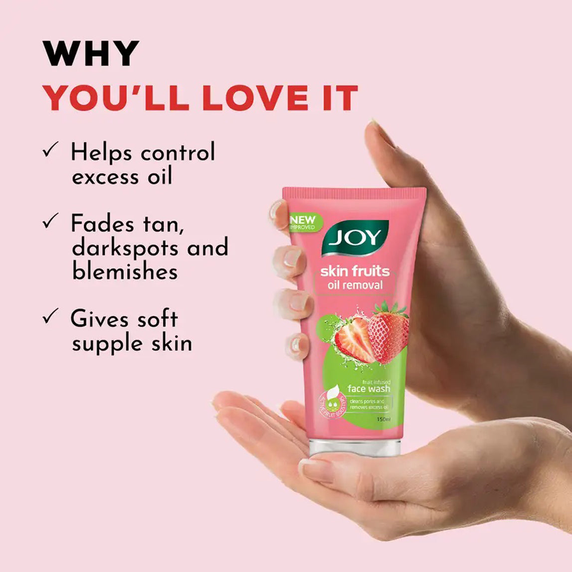 Joy Skin Fruits Oil Removal Fruit Infused Strawberry Face Wash 100Ml