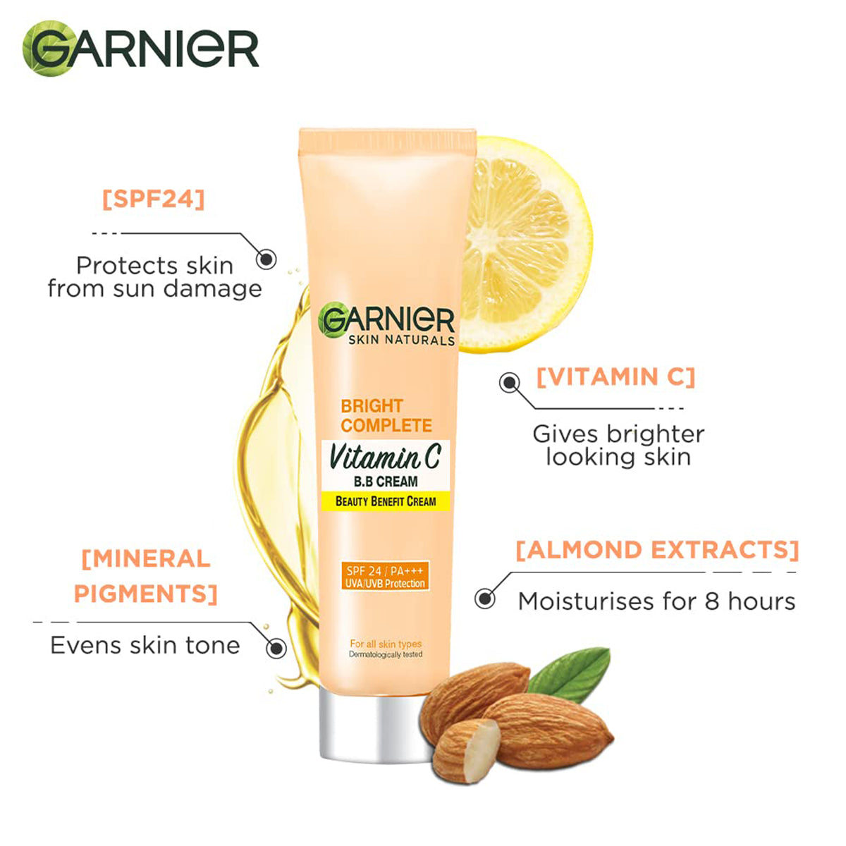 Garnier Skin Naturals Bb Cream Spf 24/Pa+++ Uva/Uvb Protection