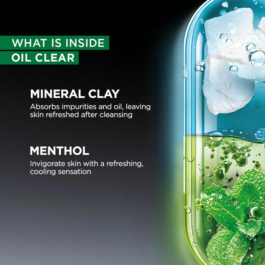 Garnier Men Oil Clear Clay D - Tox Facewash