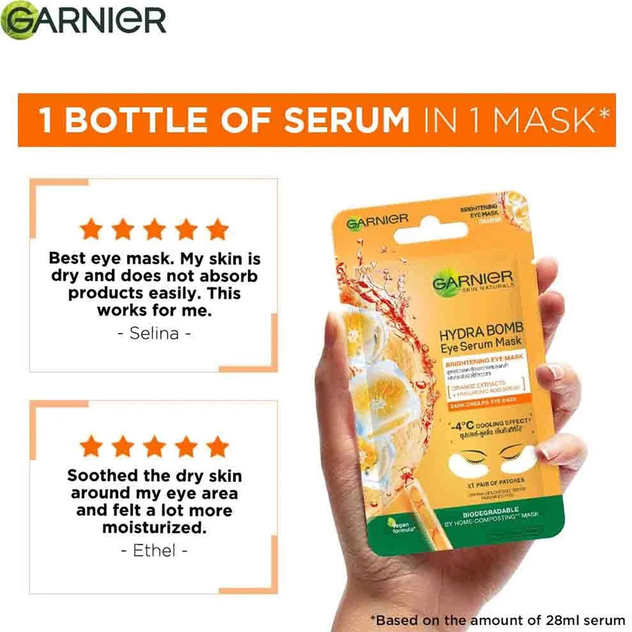 Garnier Hydra Bomb Eye Serum Mask - Orange