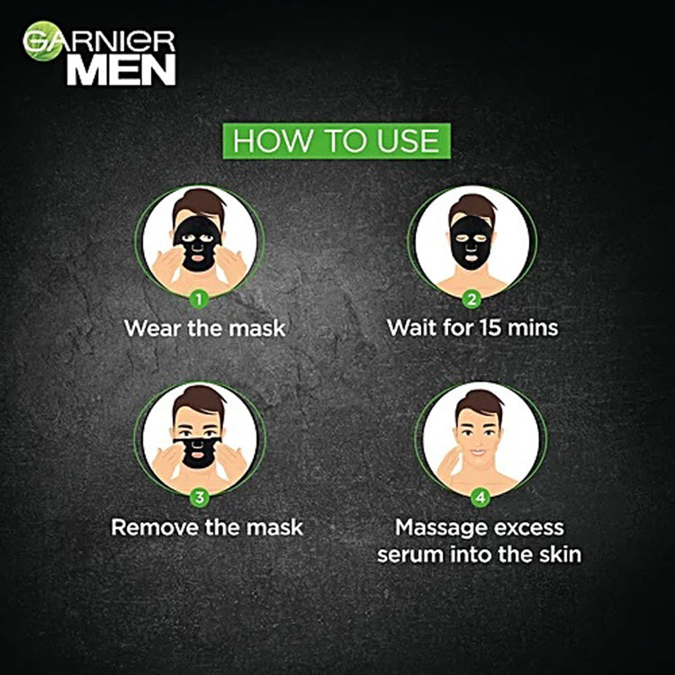 Garnier Men Powerwhite Xl Charcoal Mask 28G