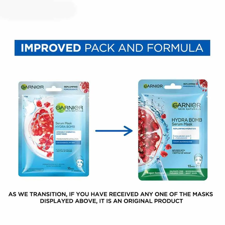 Garnier Hydra Bomb Pomegranate Serum Sheet Mask 32G