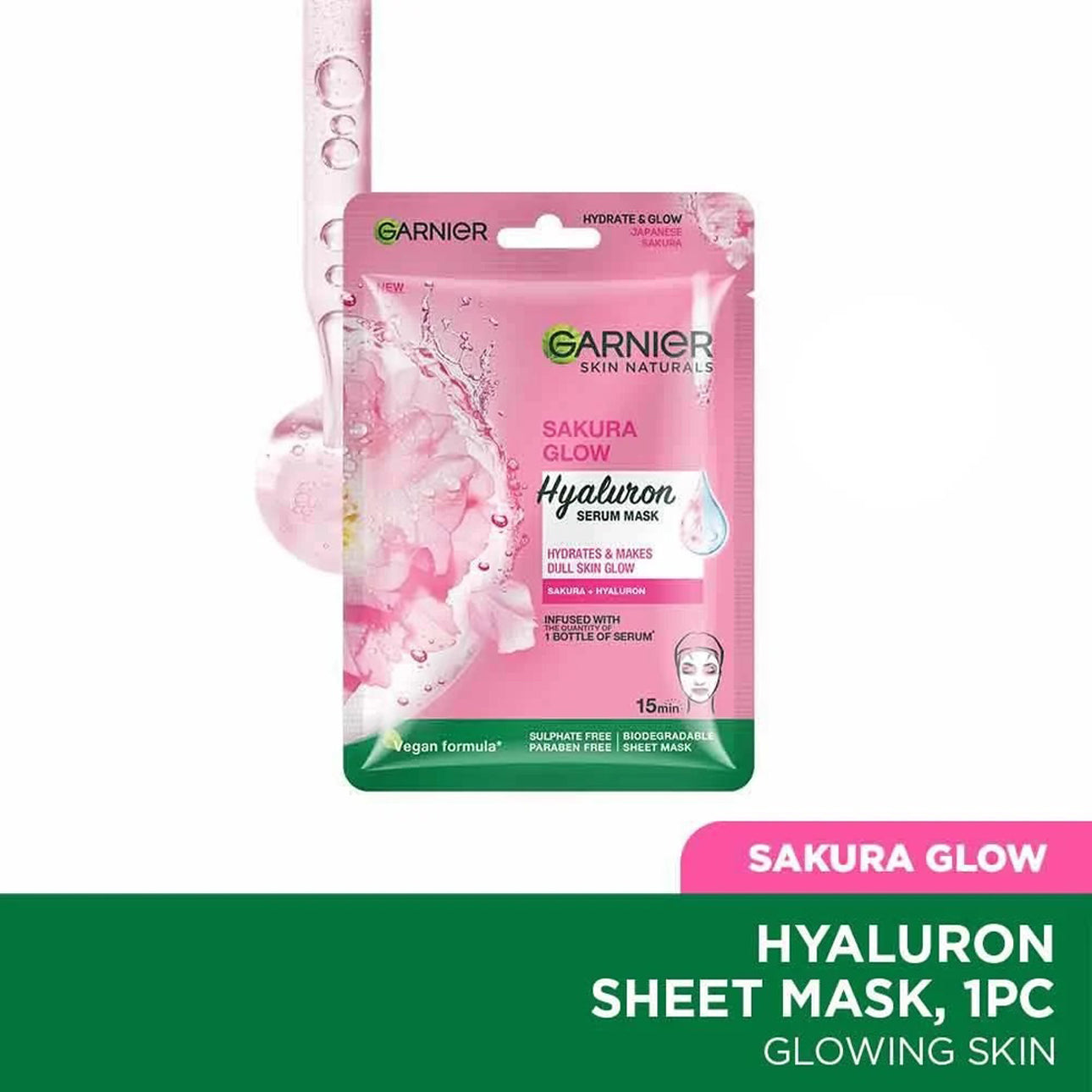 Garnier Sakura Glow Serum Sheet Mask 32G