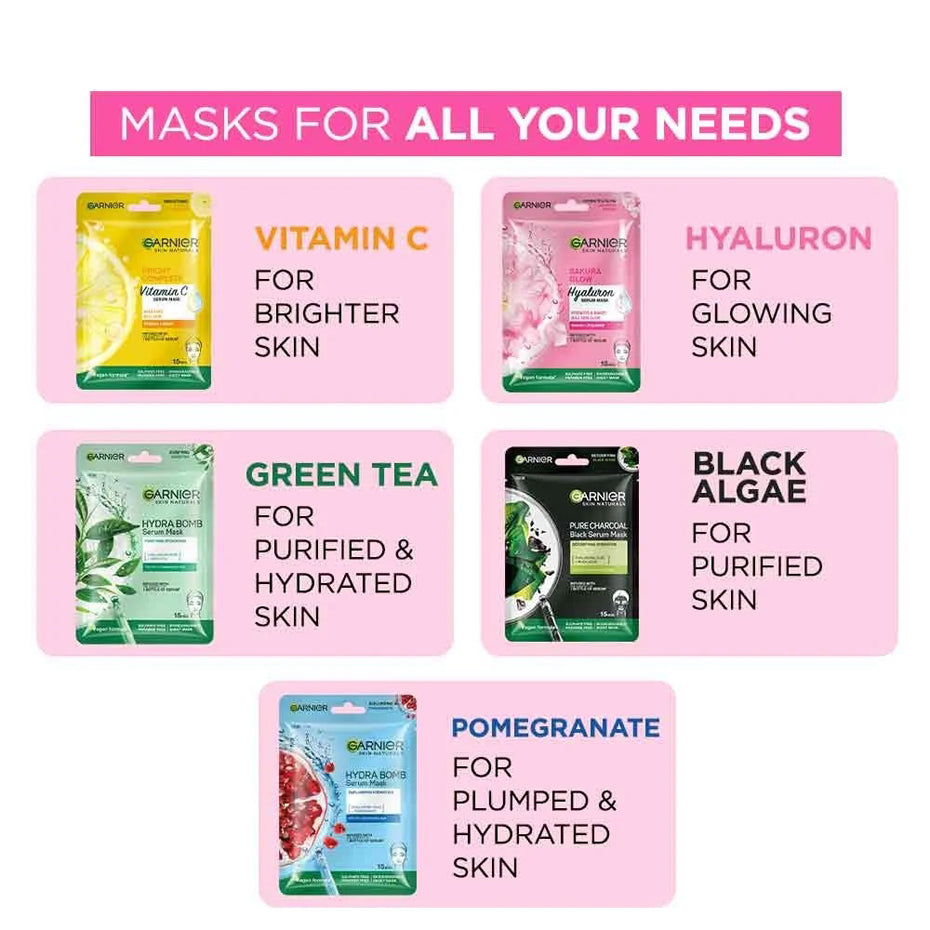 Garnier Sakura Glow Serum Sheet Mask 32G
