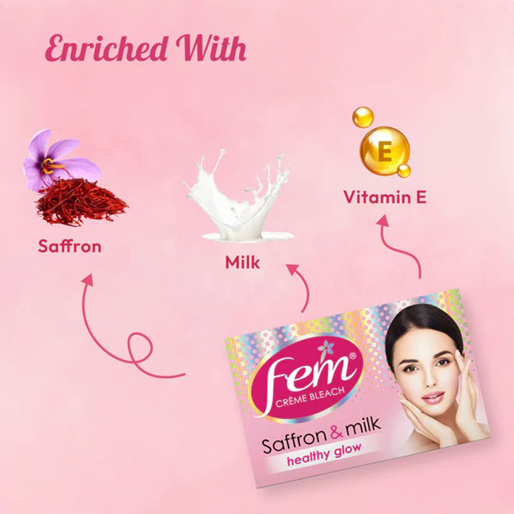 Fem Saffron & Milk Creme Bleach Healthy Glow In 15 Minutes