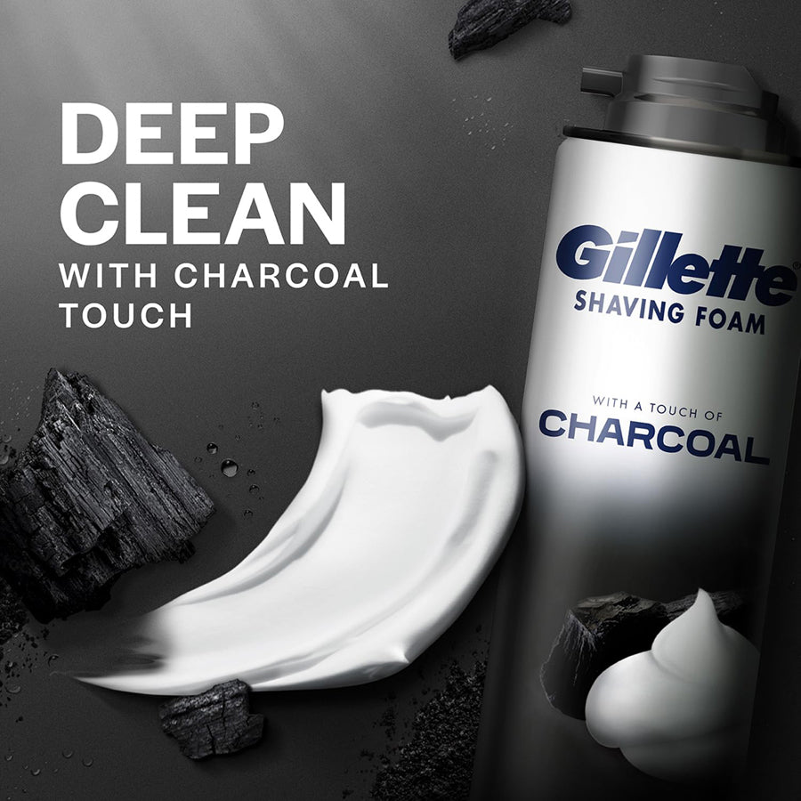 Gillette Shaving Foam With Charcoal 196G