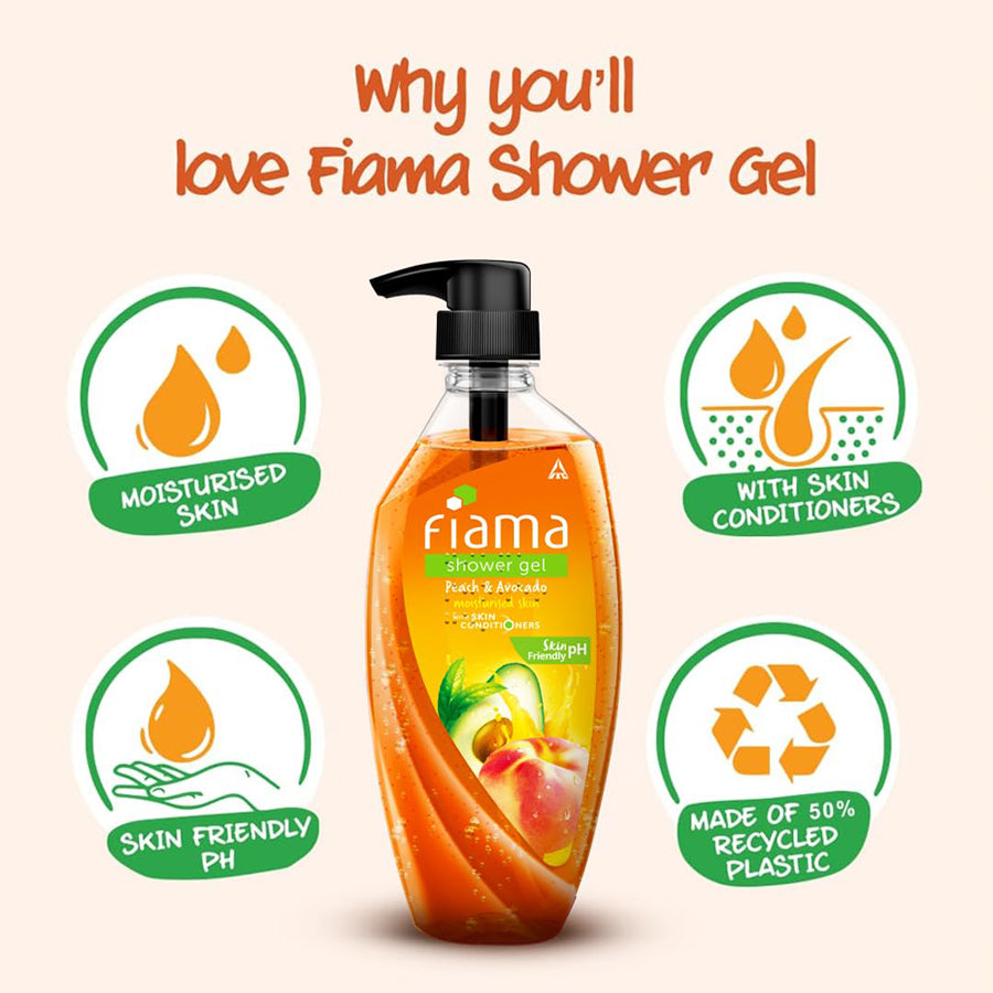 Fiama Shower Gel Peach & Avocado Moisturised Conditioners 500Ml
