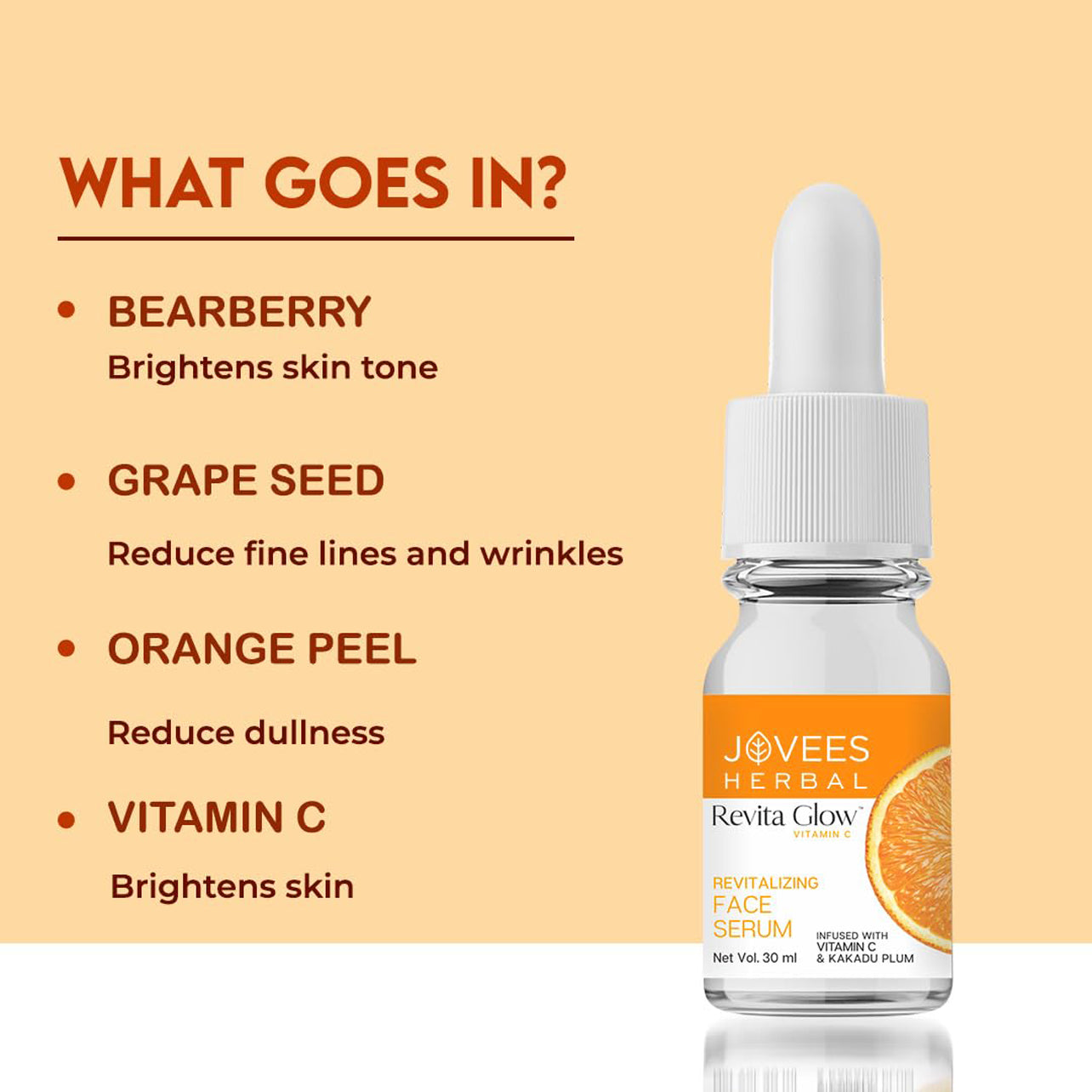 Jovees Herbal Vitamin C Face Serum Infused With Kakadu Plum 30Ml