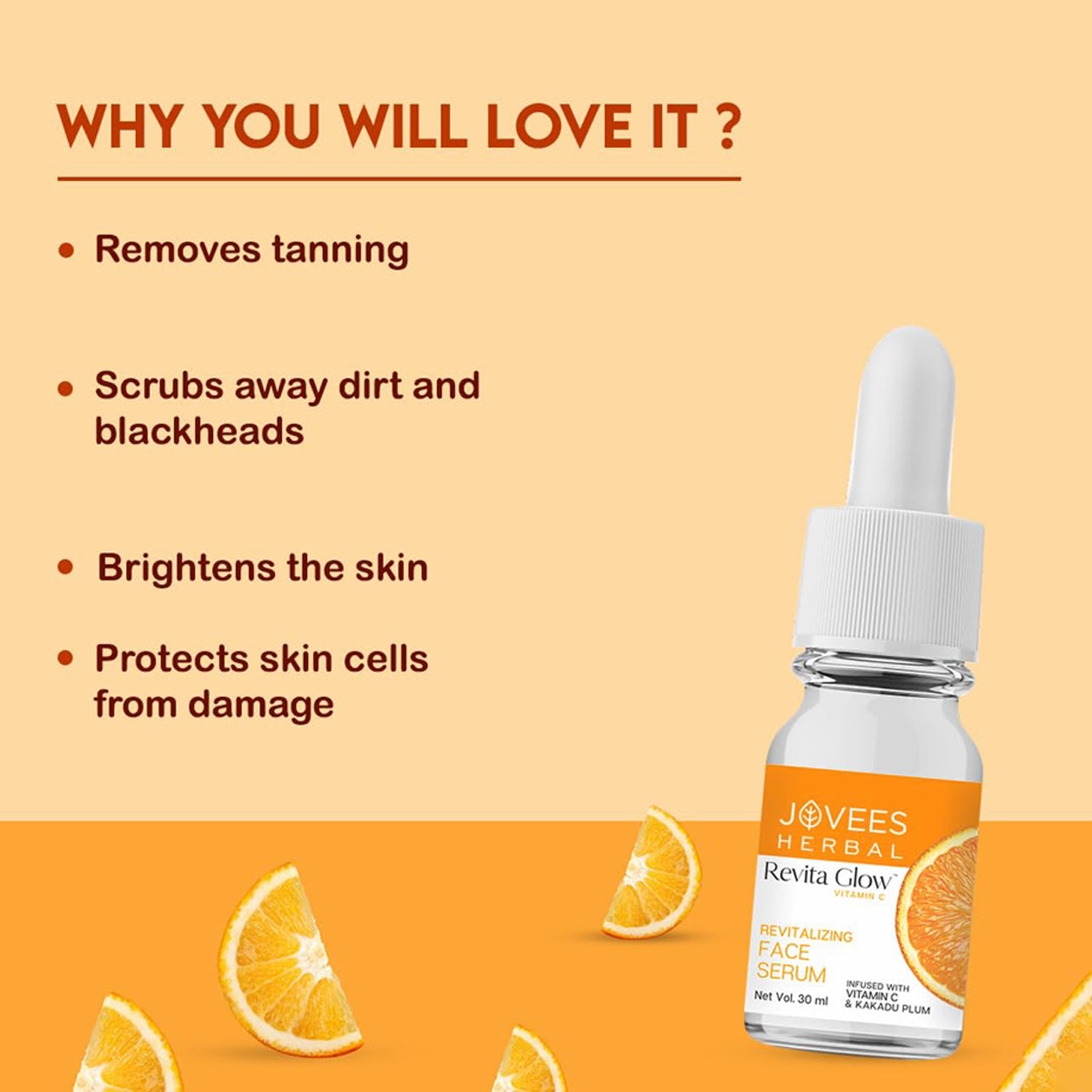Jovees Herbal Vitamin C Face Serum Infused With Kakadu Plum 30Ml