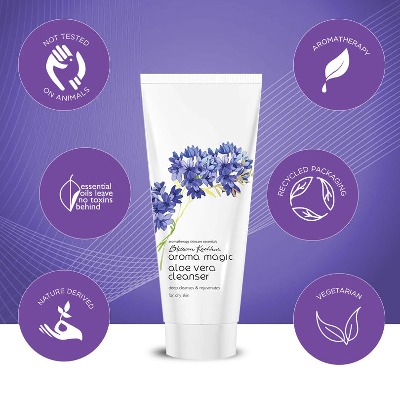 Blossom Kochar Aroma Magic Aloe Vera Cleanser Dry Skin 100G