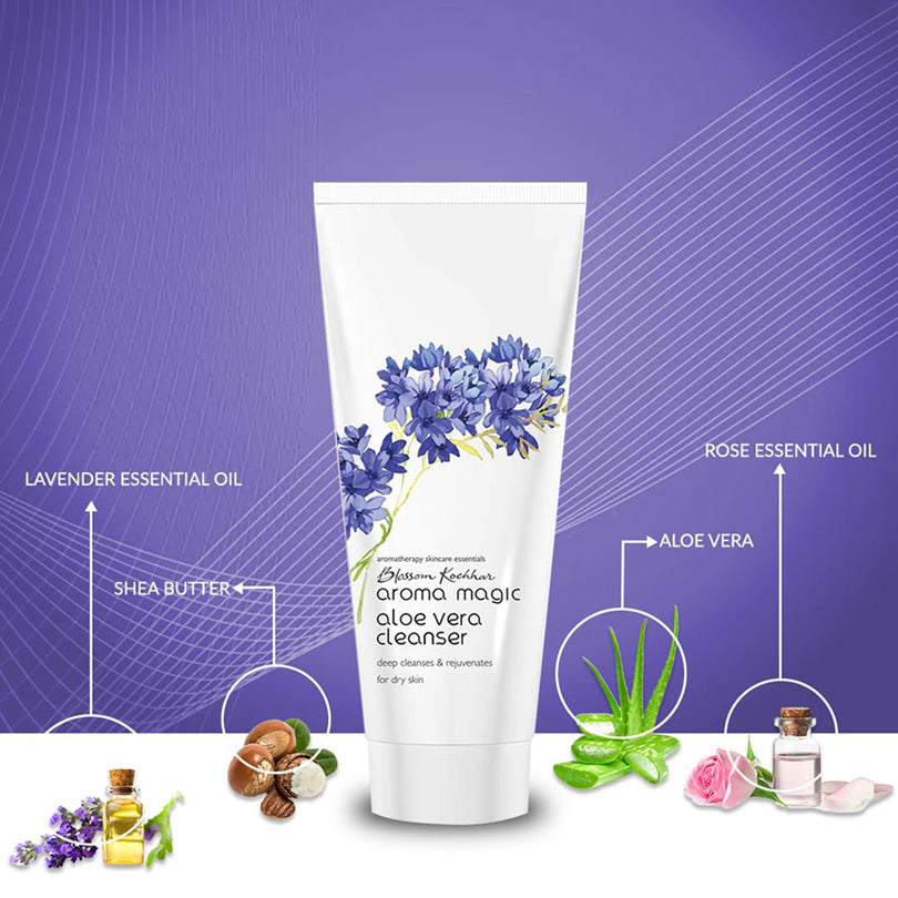 Blossom Kochar Aroma Magic Aloe Vera Cleanser Dry Skin 100G
