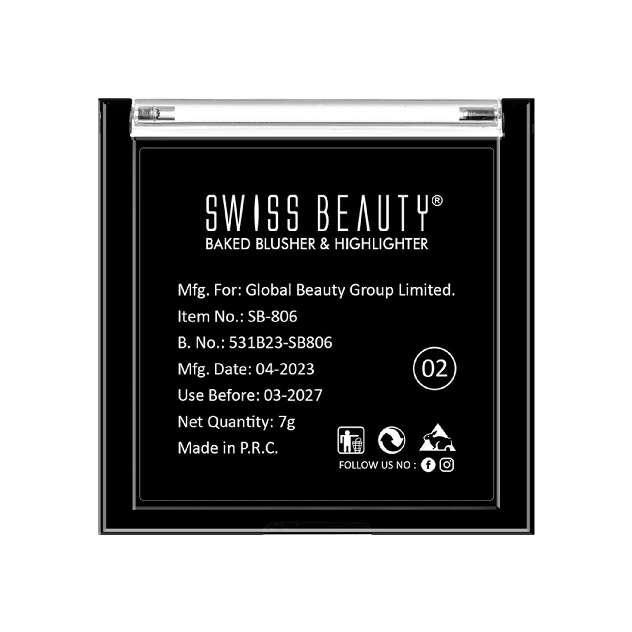 Swiss Beauty Baked Blusher & Highlighter 7G
