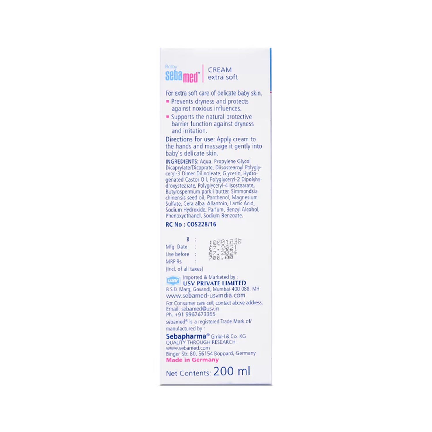 Sebamed Cream Extra Soft With Panthenol