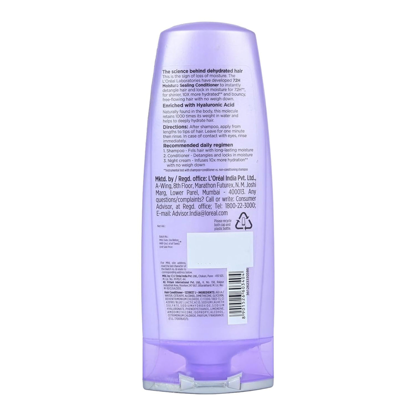Loreal Paris Hyaluron Moisture Conditioner With Hyaluronic Acid For 72 Hr Hydrated Hair