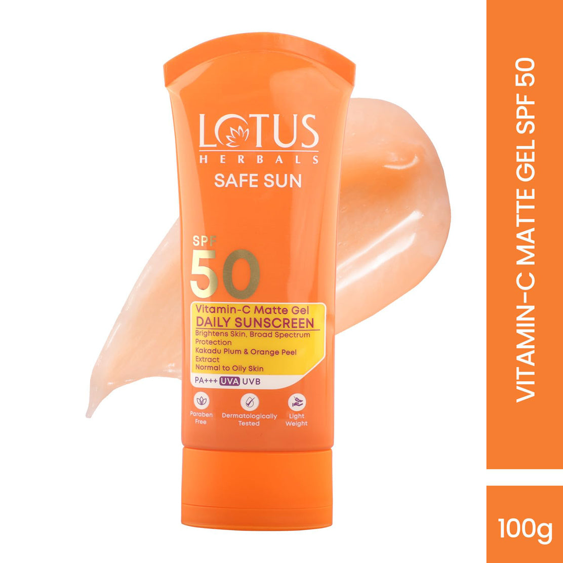Lotus Herbals Safe Sun Vitamin C Matte Gel Daily Sunscreen Spf 50 Pa+++
