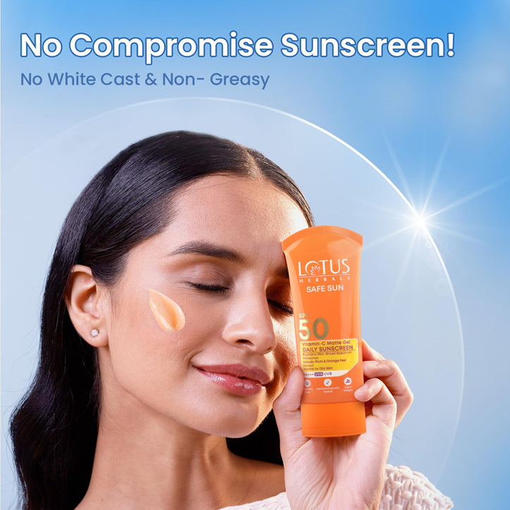 Lotus Herbals Safe Sun Vitamin C Matte Gel Daily Sunscreen Spf 50 Pa+++