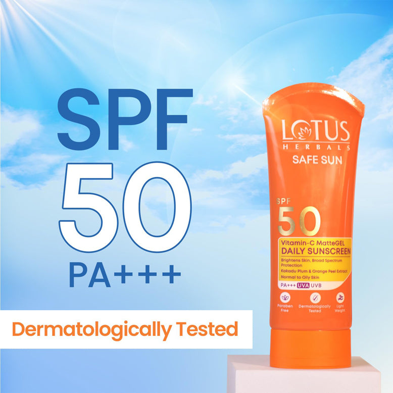 Lotus Herbals Safe Sun Vitamin C Matte Gel Daily Sunscreen Spf 50 Pa+++
