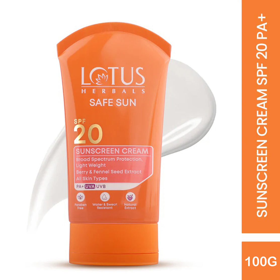 Lotus Safe Sunscreen Cream Pa+ Spf 20