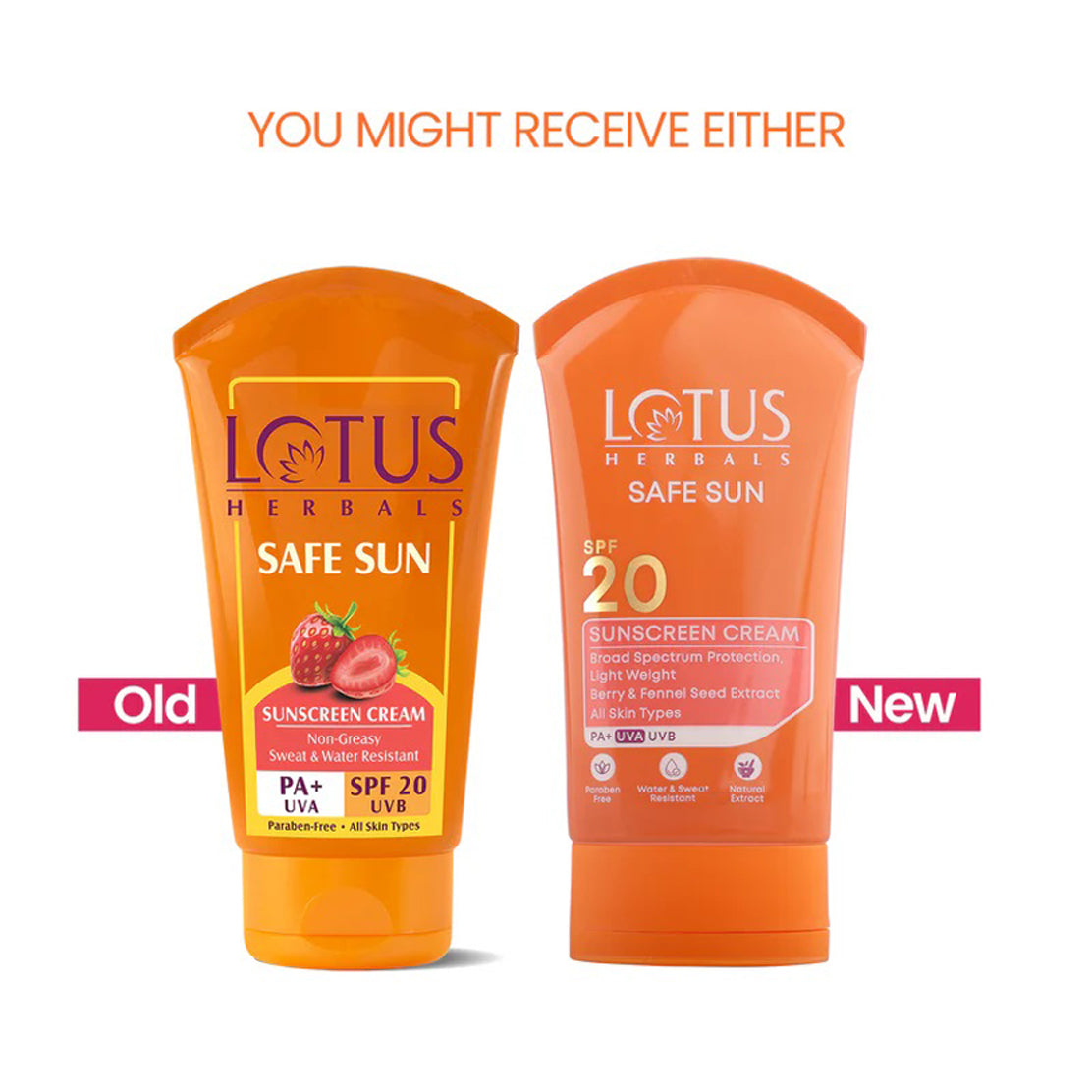Lotus Safe Sunscreen Cream Pa+ Spf 20