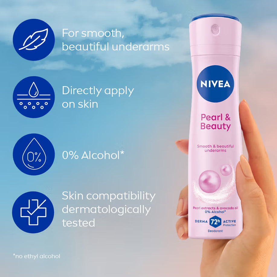 Nivea Deodorant Pearl & Beauty Pearl Extracts & Avocado Oil 150Ml