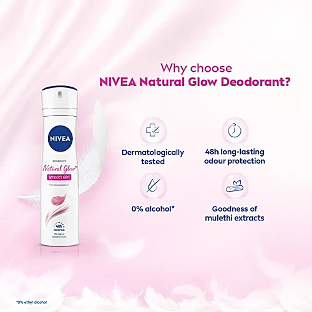 Nivea Deodorant Natural Glow Smooth Skin 150Ml