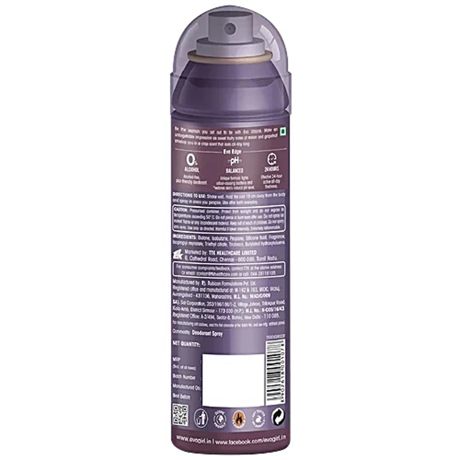 Eva Urbane Deodorant Body Spray 125Ml