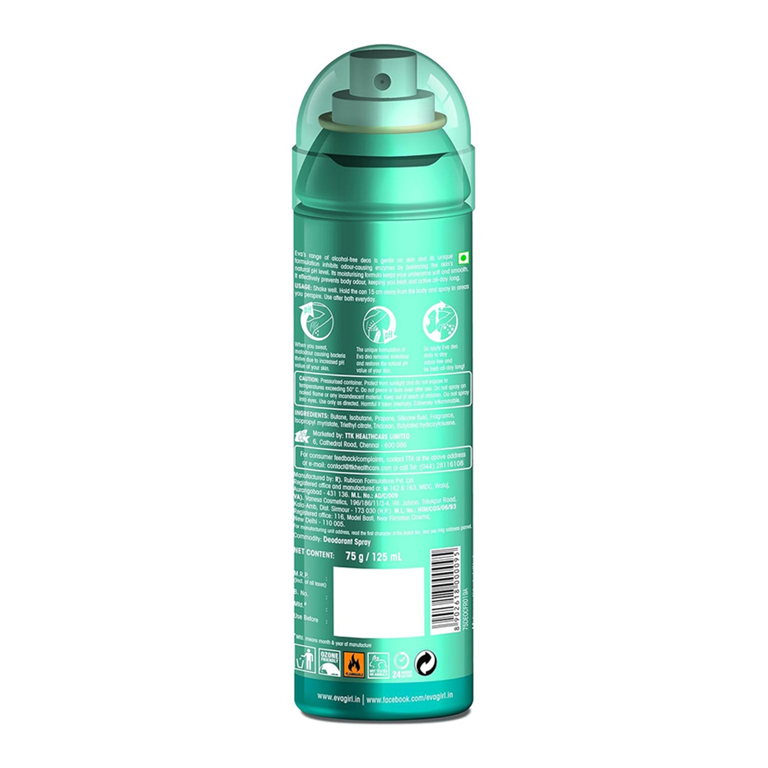 Eva Fresh Deodorant Body Spray 125Ml