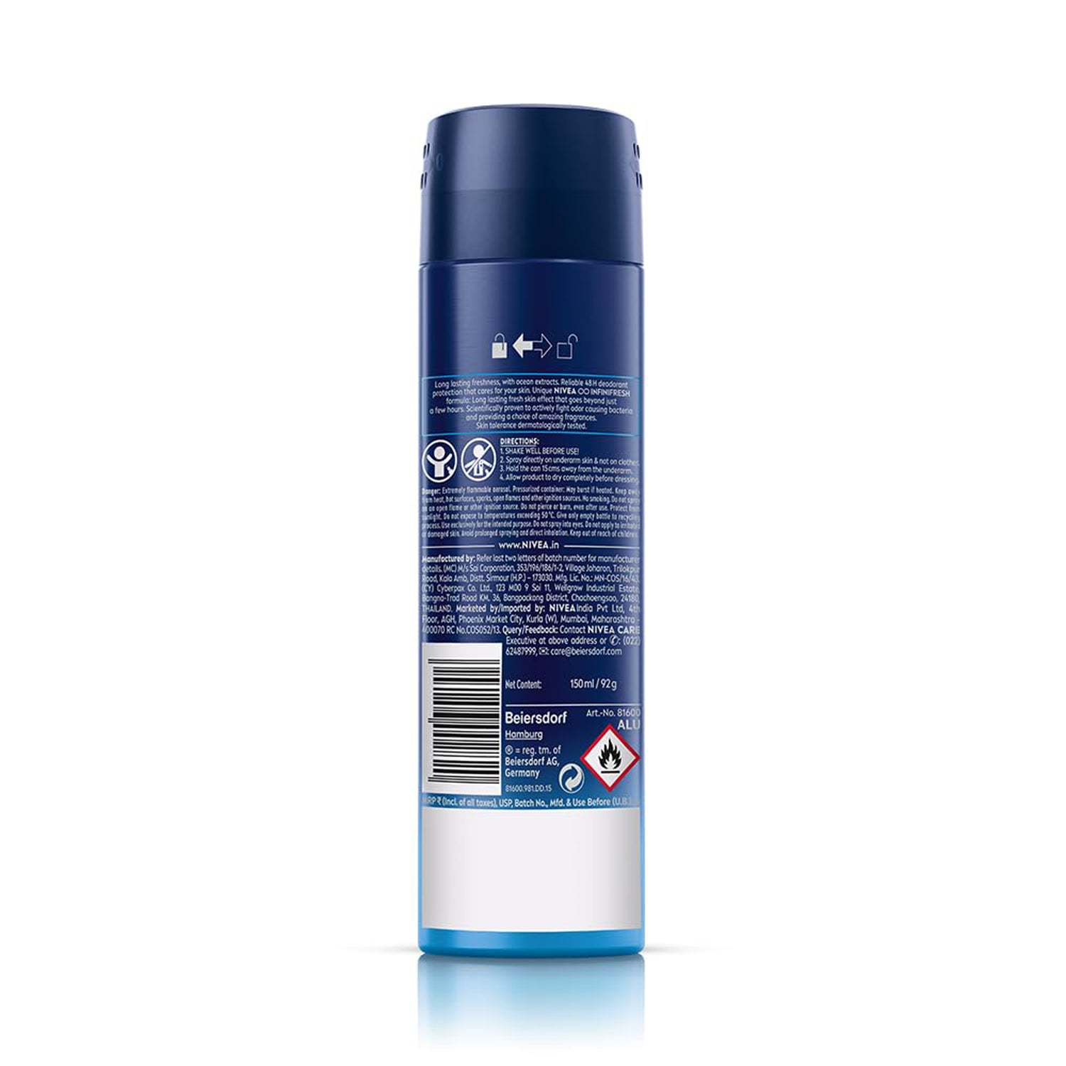 Nivea Men Cool Kick Long Lasting Freshness Deodorant 150Ml