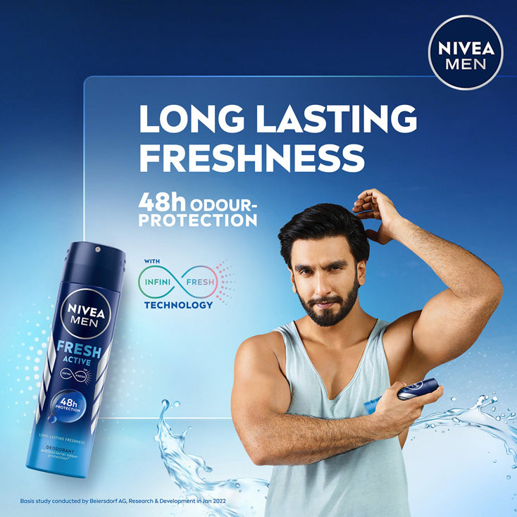 Nivea Men Fresh Powder Long Lasting Freshness Deodorant 150Ml