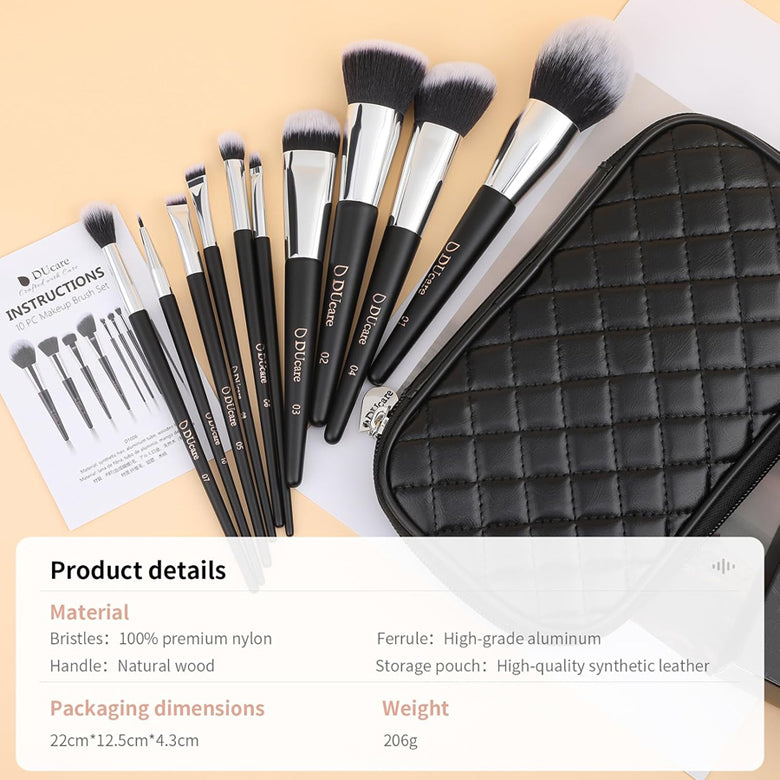 Ducare 10 Piece Makeup Brush Set