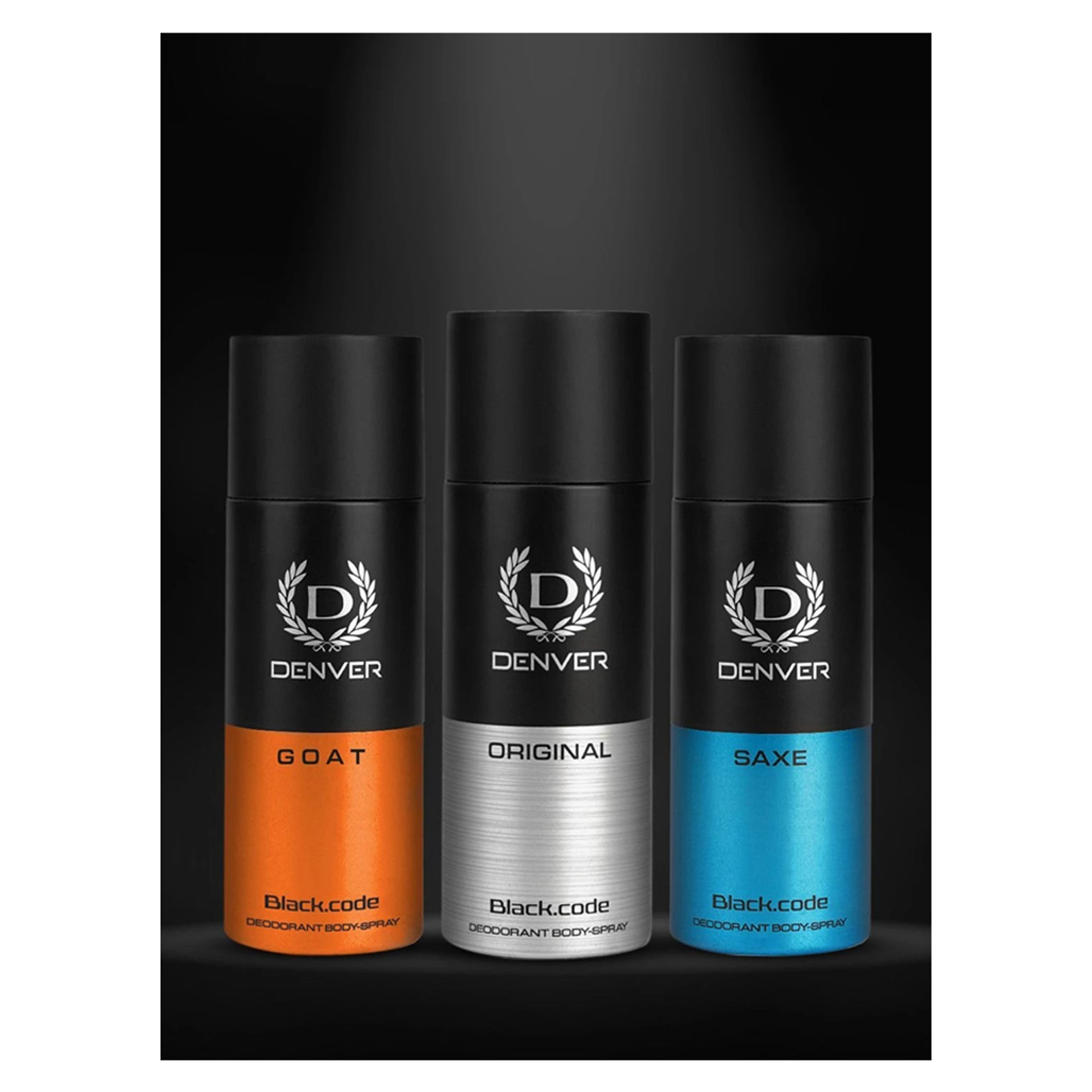 Denver Original Black Code Deodorant Body Spray 165 Ml For Men