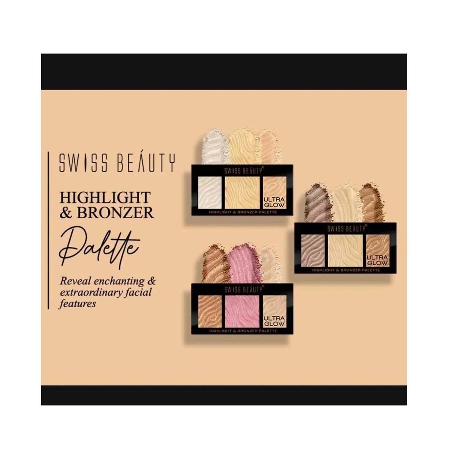 Swiss Beauty Highlighter & Bronzer Palette 12G