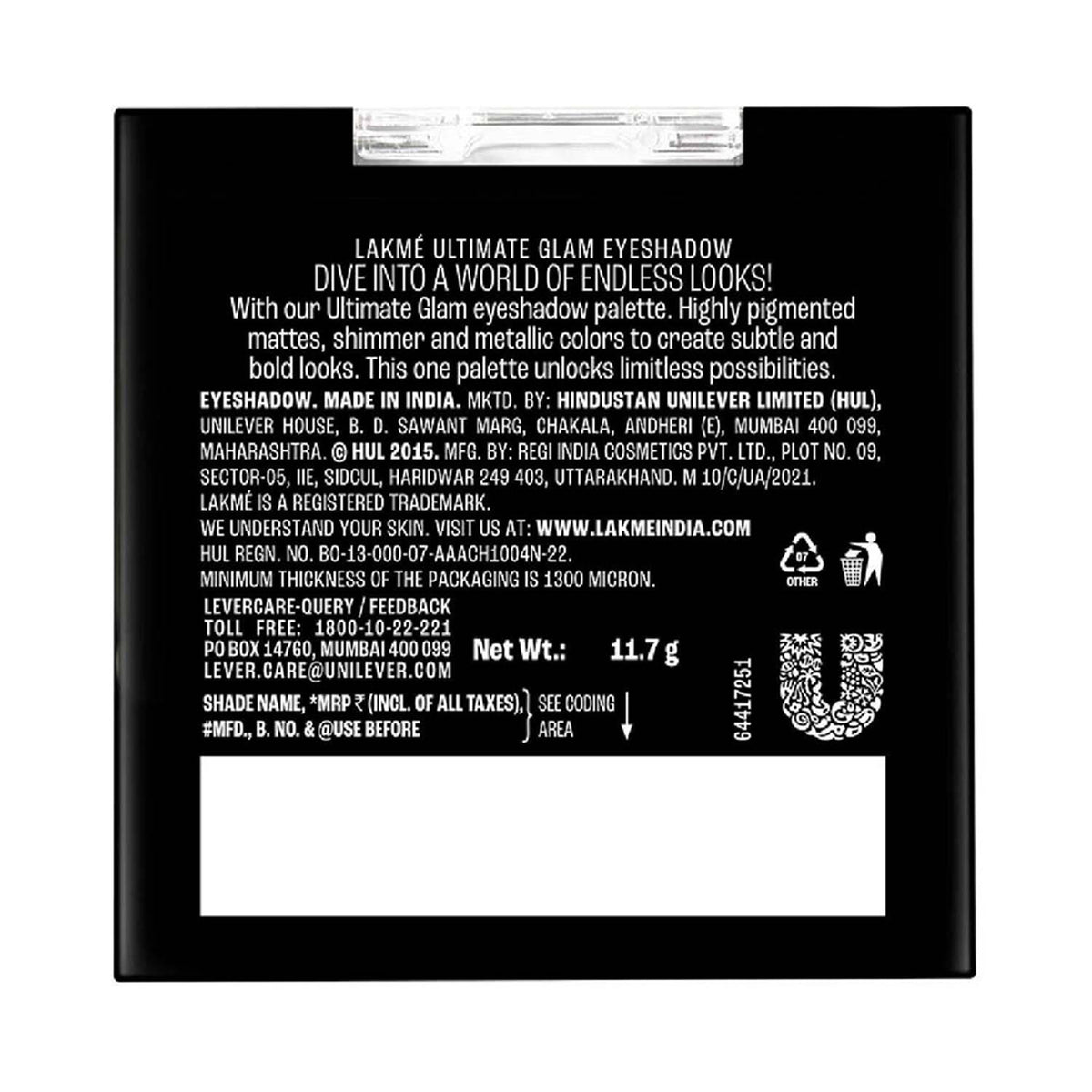 Lakme Ultimate Glam Eyeshdow Palette 11.7G
