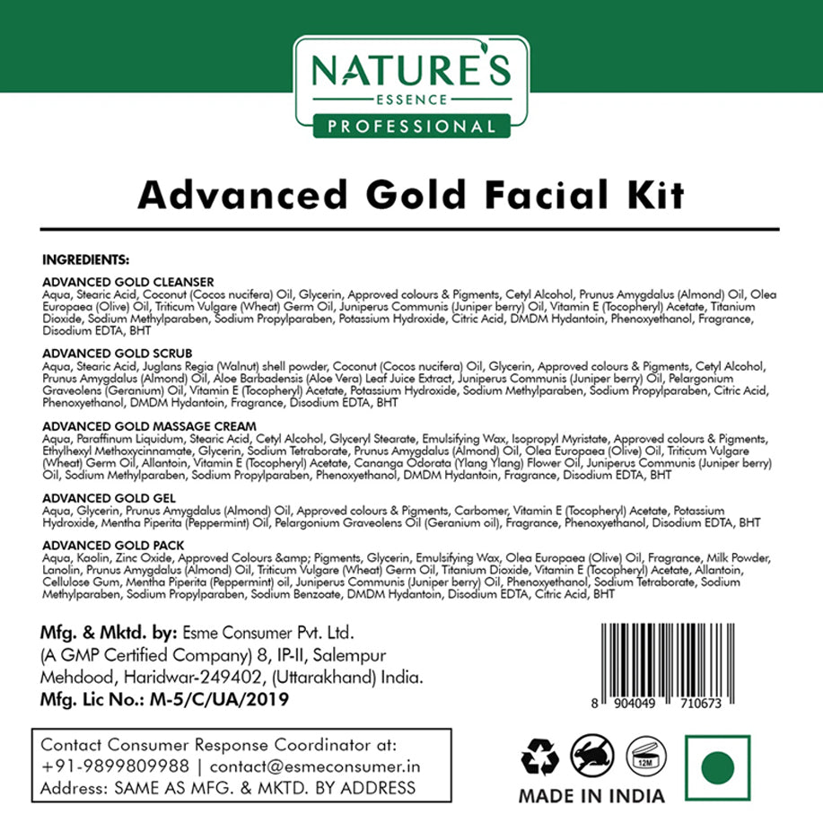Natures Advanced Glowing Gold Facial Kit