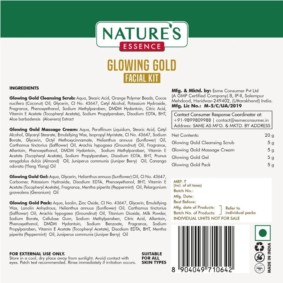 Natures Advanced Glowing Gold Facial Kit