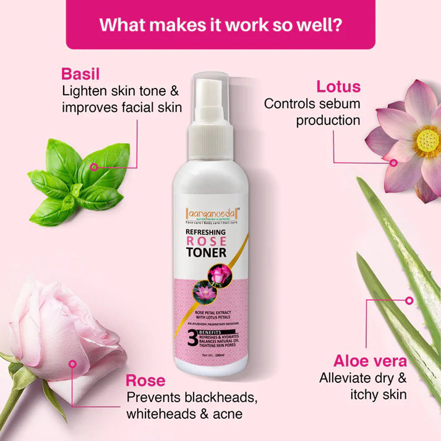 Aaryanveda Refresing Rose Toner 100Ml
