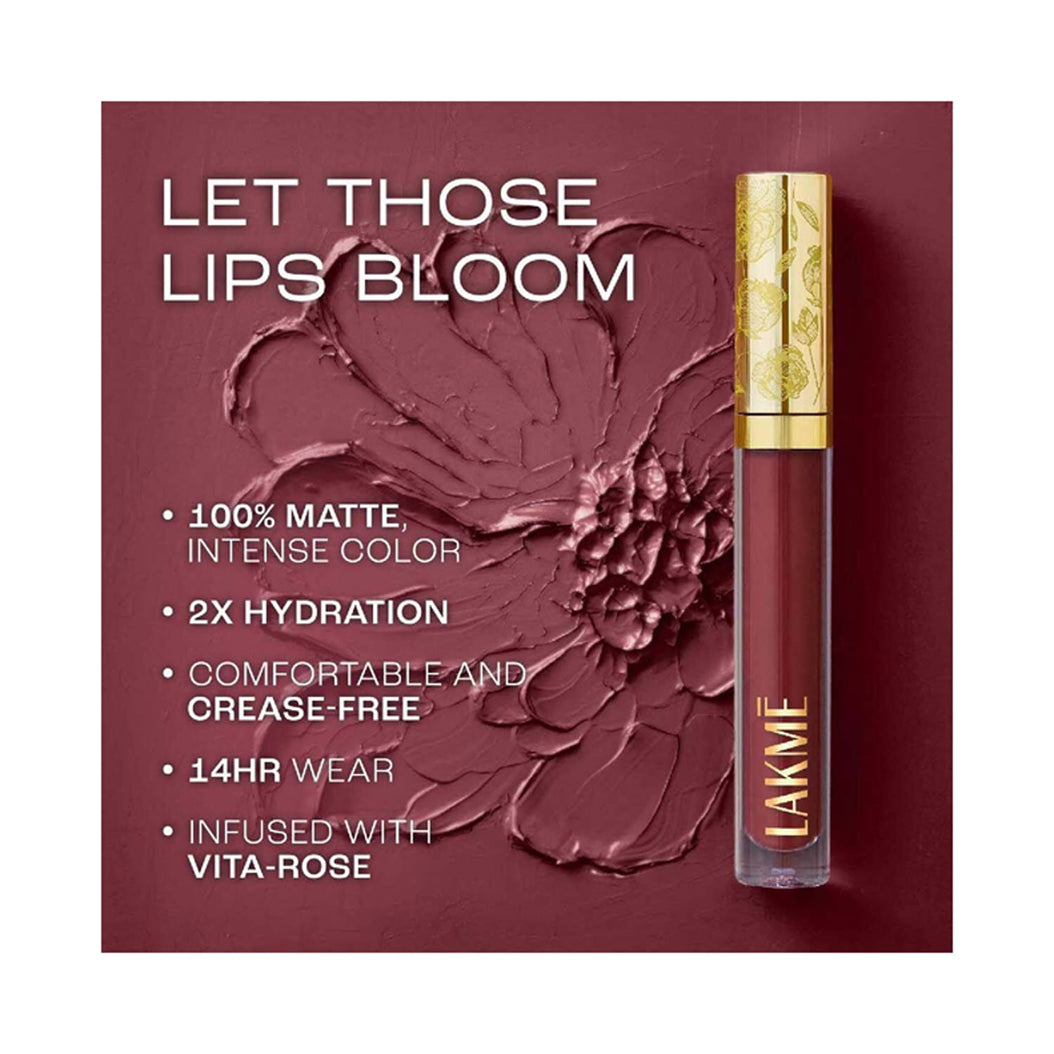 Lakme Bloom Matte Lip Liquid Lipstick 3Ml