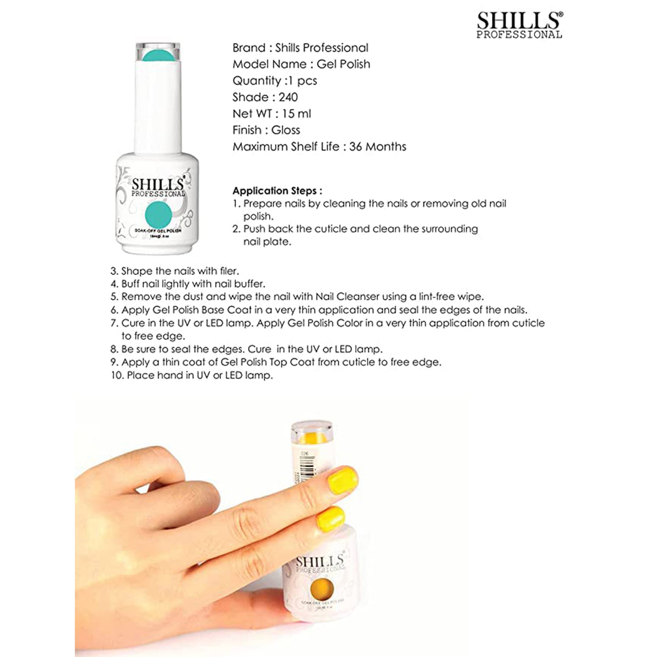 Shills Soak Off Gel Polish 15Ml