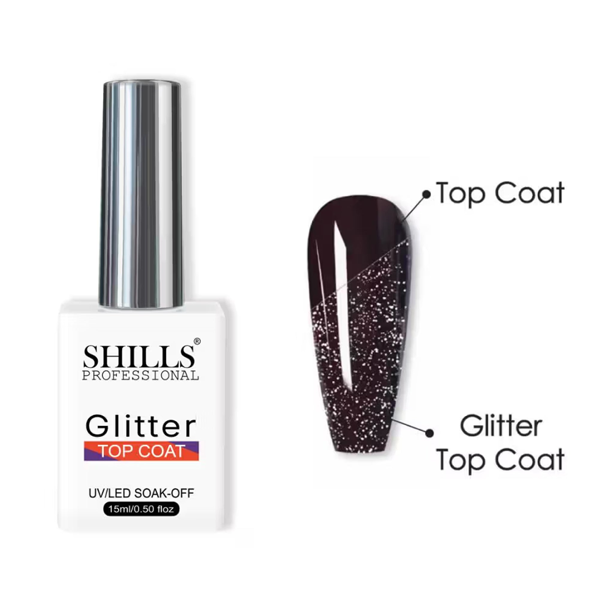 Shills Glitter Top Coat 15Ml