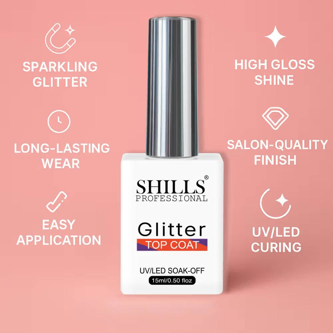 Shills Glitter Top Coat 15Ml