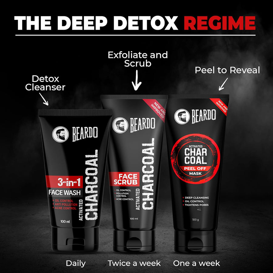 Beardo 3In1 Charcoal Face Wash 100Ml