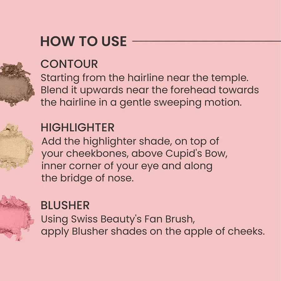 Swiss Beauty Cheek-A-Boo Contour Blusher Highlighter 8G
